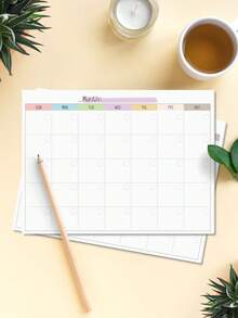 Cahier de planificateur mensuel non daté, calendrier hebdomadaire vierge, 11,4" X 14,7", convient comme cadeau pour hommes et femmes, accessoire de bureau, décoration de pièce - Multicolore - Voir 9