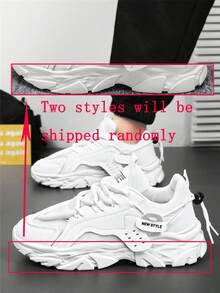 男士经典简约厚底系带运动鞋，时尚百搭，适合青少年、情侣、户外活动和休闲穿着。 - 白色 - 查看 7