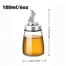 1 Peça Dispensador E Recipiente De Óleo De Vidro Sem Chumbo, Durável E Resistente À Corrosão Para Cozinha, Adequado Para Molho De Soja, Vinagre, Óleo De Especiarias, Azeite E Outros Óleos Comestíveis E Temperos. (design Anti-vazamento)