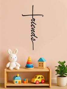 HELLOYOUNG Creative Iron Wall Art - Friends Cross - Black Metal Decor For Home Accents,Suitable For Modern Home Decor, Home Decoration, Room Decor, Bedroom Decor, Bathroom Decor, Waterproof, Rust Proof ,Wall Decor, Birthday Gift, Kitchen,Sturdy And Non Fading,Holiday Essentials