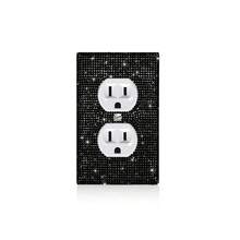 CILIA 1pc Switch Cover Panel Light ,Black Diamond Night, Wall Panel Switch Cover, Gang Toggle,For Home - Black - View 2
