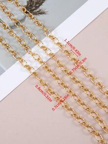 1m Catena ovale a forma di O in acciaio inossidabile con rilievo, adatta per la realizzazione fai-da-te di bracciali, collane e gioielli