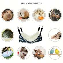 Hamac moale și confortabil pentru animale de companie mici, hamac pentru agățat, leagăn de dormit pentru toate anotimpurile cu design drăguț de desene animate, poliester, nu necesită asamblare, accesorii pentru cuști pentru animale de companie mici, pentru porcușori de Guineea, hamsteri, planori de zahăr, dihori
