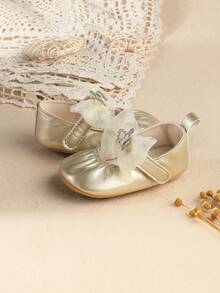 Infant/Toddler Princess Shoes With Crown, Non-Slip Rubber Sole, 0-1 Years Old, Indoor Wear, Spring/Autumn - Gold - View 5