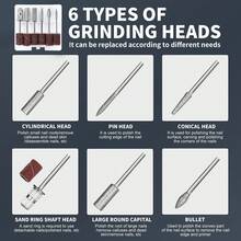 一套电动美甲护理套装，包含卸甲水、指甲锉、砂轮、美甲笔，适合美甲，可作为情人节和新年礼物。 - 彩色 - 查看 4