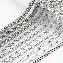 1m 304 Stainless Steel Jewelry Chain, Multi-Style DIY Bracelet Necklace Accessories, Rust-Proof Decorative Chain For Clothing - Stainless Steel Chain - View 10