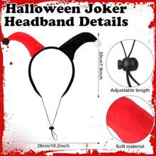 2 Pcs Halloween Dog Clown Costume Set For Small Large Dog Pet Costume Accessories Black Red Skirt Headband For Puppy Cats Halloween Cosplay Outfit Party Favors