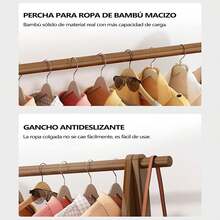 Perchero, Colgador de ropa con Zapatero, 2 Ganchos, Organizador de Almacenamiento de Ropa para Dormitorio, Lavadero, Entrada, Sala de Estar 118 * 48 * 144.5CM (Claro) - Claro - Ver 4