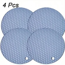 1/4pcs Heat Insulation Round Honeycomb Silicone Placemat - Non-Slip Pot Holder, Easy To Clean, High Temperature Resistant Table Mat - For Home Kitchen Dining Table Decor - Suitable For Everyday Use - Perfect Gift For Housewarming - Multicolor - View 15
