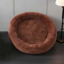 1 件超柔软毛绒宠物床 - 舒适温暖的仓鼠睡窝，带防滑底部和隔热垫，非常适合豚鼠和其他小动物，圆形蓬松多彩设计