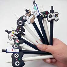 1 Stücke / 3 Stücke / 5 Stücke / 10 Stücke kreative Spielcontroller Kugelschreiber in runder Form, ein süßer und attraktiver Druckknopf-Schreibstift mit hoher Qualität, ein verspielter und niedlicher schwarzer und weißer Spielcontroller, Schulmaterial, Schreibstift für Lehrer, Büromaterial