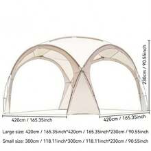 1pc Upgraded 8-Person Camping Tent With 4 Doors - Large Outdoor Shelter, Mosquito-Proof, Lightweight And Portable Tent For Camping, Road Trips, Backyard, Beach, Gatherings - Brown Mesh Tent, Camping Tent, Beach Shade, Multi-Door Shelter