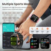 1.83" Full Touch Screen Multifunctional Outdoor Sports Smart Watch, Supports Wireless Calling & Messaging, Music Playback, Fitness Tracker, Gift For Women & Men, Birthday Gift