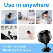 1 ou 2 mini câmeras inteligentes, câmera de residencial, compatível apenas com Wi-Fi de 2,4 GHz (não compatível com 5 GHz), bateria recarregável, visualização remota em tempo real via aplicativo, ideal para monitoramento residencial, mini câmera sem fio, câmera de vigilância, câmera para animais de estimação, câmera compacta. - Preto - Ver 10