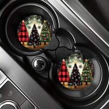 Un coussin de siège de voiture intérieur d'arbre de Noël festif, fabriqué en matériau PVC avec des propriétés antidérapantes et lavable. Convient pour les intérieurs de voiture, les cuisines, les tables basses - un cadeau de Noël idéal pour les hommes et les femmes