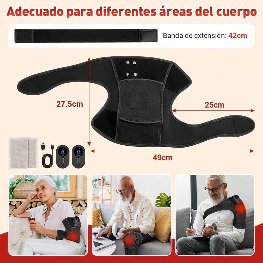 Masajeador de Rodilla Calentadoras 2 Piezas, 5 Modos Masaje, Temperaturas, Prorelieve Masajeador Inalámbrico para Artritis, Presoterapia para Hombros, Rodillas y - 1 - Ver 1