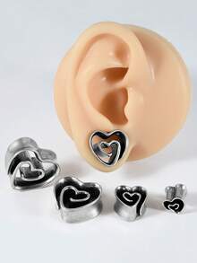 1PC Copper Heart Swirl Ear Gauges Snake Ear Tunnel Plugs Apiral Expanders Shell Earrings Plugs Piercing Body Jewelry