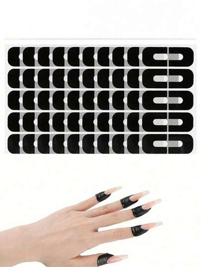 50/30/10 片防过敏指甲油保护膜 - U 型角质层覆盖，具有 99.99%+ 的紫外线防护，自粘式剥离硅胶贴纸，适用于美甲、法式美甲、凝胶抛光和粉末浸泡（手指和脚趾）、美甲用品、美甲工具、美甲工具、返校、指甲、按压指甲的美甲工具