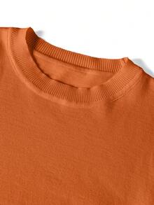 GRDR Men's Casual Solid Color Crew Neck Sweater - Orange - View 5