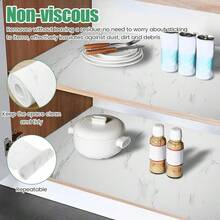 Revestimiento antideslizante adhesivo para estantes y cajones, almohadilla protectora de EVA, resistente al agua, al aceite y al polvo, antideslizante, adecuado para gabinetes de cocina, cajones, encimeras, material duradero, se puede recortar al tamaño deseado, ideal para cocinar en casa - Blanco - Ver 3