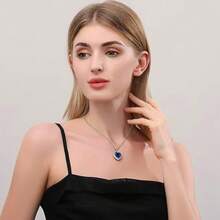 Heart The Ocean Simulated Blue Sapphire, Silver Necklace Pendants Jewelry  Jewelry Gifts For Woman2025 - 藍色-2 - 查看 9
