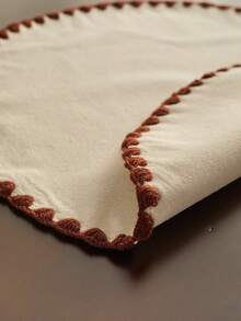 1/4/6/12 件白色刺绣圆形餐垫，日式简约风格，适用于家庭厨房、餐桌装饰，可水洗和重复使用，非常适合节日、派对、生日、婚礼、晚宴