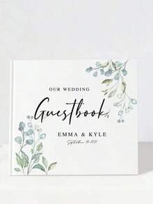 1pc Customized Square Wedding Guest Signature Book, White Blank DIY Photo Album, Elegant Sign-In Book, Party Tabletop Decor Souvenir - Multicolor - View 8