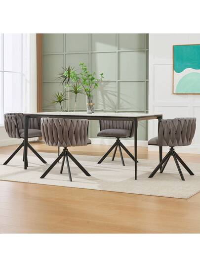 Fluwelen Seats Heavy Metal Frame, 180 Degree Swivel Function, Back, Zachte Luxurious Flexible Between Living Room, Budol Creative Workspace (Set Of 2) view 2