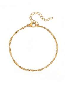 1 Stück Damen Edelstahl Gold Minimalistische Kette Fußkette, vielseitiges geschichtetes Accessoire