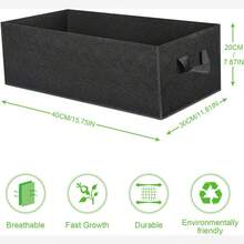  4 Packs Grow Bags, 6/10 Gallon Thickened Nonwoven Fabric Raised Garden Bed Square Flower Planter, Black Rectangle Heavy Fabric Raised Garden Bed For Vegetable Potato Onion, Durable Breathe Cloth Planting Container Pot For Indoor And Outdoor