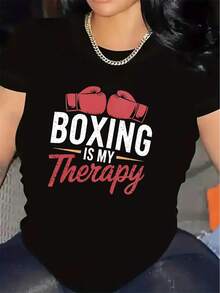 Women's Boxing Gym T-Shirt - My Relaxation Boxing Graphic Tee - Lightweight Polyester Workout T-Shirt, Suitable For Boxing Training, Fitness - Black With Red Lettering - Breathable Sports Top, Suitable For Female And Male Boxers - Casual Fitness Wear, Boxing Equipment, Sporty Design, Comfortable Style, Workout Clothes, Sporty Style, Durable Material, Training T-Shirt, Fitness Enthusiasts - 白色 - 查看 6