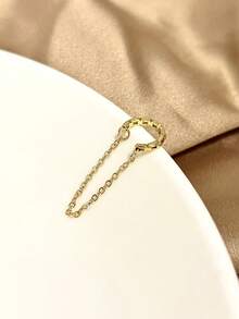 1pc Chain Decor Ear Cuff Copper Jewelry - Yellow Gold - View 4