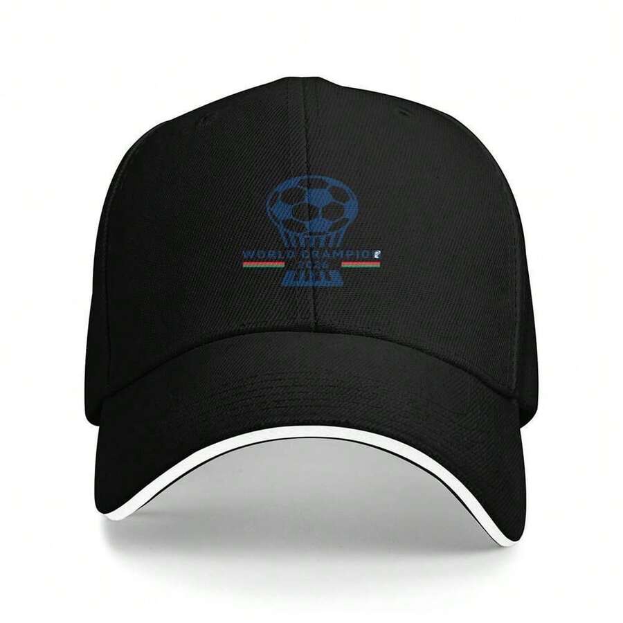 1pc Soccer Ball Trophy "WORLD CRAMPIO 51.46meter, Adjustable Baseball Cap, Trucker Hat, Unisex - Claret - View 1