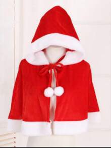 圣诞披肩斗篷圣诞老人夫人斗篷长袍万圣节服装红色，圣诞节化装舞会服装，温暖的冬季角色扮演派对服装 - 彩色 - 查看 6