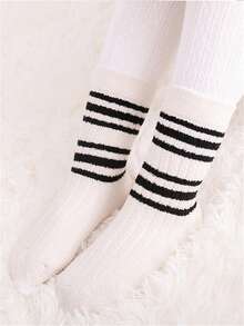 Calcetines de estar en casa con forro térmico de felpa para niñas en invierno, calcetines de tripulación cálidos - Multicolor - Ver 10