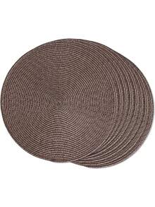 4pcs/6pcs Set Woven Round Placemats, 15 Inch Washable Non-Slip Dining Table Mats, Suitable For Family Gatherings, Weddings, Parties (Coffee Color)