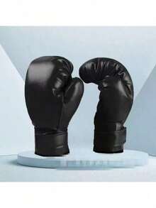 1 Pair Professional Boxing Gloves For Adults And Kids, Black And Red, Wrist Protection, Suitable For Club Boxing, Punching Bag Training, MMA, Taekwondo, Boxing Matches, Great Gift