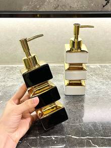 Kreatywna, unikalna, ceramiczna, czarno-biała butelka z dozownikiem mydła, wielokrotnego użytku butelka z pompką do łazienki w hotelu/domu, mydło w płynie, szampon, balsam, wielofunkcyjna