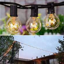 G40 Outdoor Solar String Lights 100 Ft Outdoor Solar String Lights With 50 LED Shatterproof Bulbs, Dimmable And Timer, 8 Light Modes, G40 Waterproof Solar String Lights For Outdoor Backyard Party Decorations - Warm Lighting - View 9