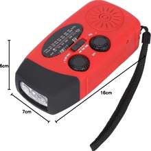 Emergency Weather Radio, 1000mAh Portable Solar Hand Crank Emergency Radio With LED Flashlight, SOS Alarm And Compass, Solar/USB Charger, Waterproof Hand Crank Radio For Outdoor Emergencies - 紅色 - 查看 3
