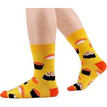 Men's Funny Novelty Crazy Pattern Dress Socks For Gifts - Blue/Red/Orange/Black/Multicolor Fruit and Food-12m - View 6