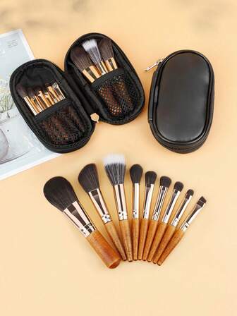 9 فرشاة مكياج محمولة صغيرة، مجموعة كاملة من فرش المكياج + حقيبة تخزين، حالة سفر محمولة للمبتدئين، فرشاة مسحوق ظل العيون، فرشاة مكياج مسحوق، فرشاة أساس، فرشاة concealer، فرشاة أحمر خدود، فرشاة تحديد الوجه، فرشاة أحمر خدود، فرشاة برونزر، فرشاة مسحوق، فرشاة أساس، فرشاة أحمر خدود، مناسبة لعيد الميلاد والشتاء والوردي والتخرج والعطلات والصيف والخريف وأجواء Y2K المميزة