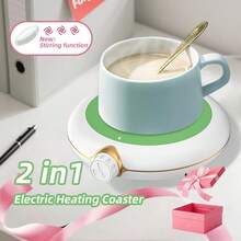 5-Inch USB-Powered Electric Coffee Mug Warmer/Constant Temperature Cup Heating Pad - Keeps Drinks Hot At 55°C, Cup Warmer With Magnetic Rotary Automatic Mixing , Perfect For Coffee, Tea, Water, And Hot Chocolate - Halloween Gifts For Women