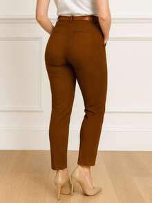 Women Pants - Coffee Brown - View 2