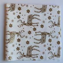 1 Piece Tablecloth Foil Print Christmas Snowflake Stag 59*59inch/59*102.36inch/59*120inch Golden Glow Fabric Holiday Brunch Potluck Family Gatherings Or Romantic Dinner Parties Themed Events Xmas Home Styling Even Photo Backdrops Festival Market
