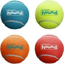 Outward Hound Squeaker Ballz 4-Pack Tennis Ball Dog Toys With Squeaker, Interactive Fetch Play For Pets Under 50 Lbs, Training Balls For Indoor & Outdoor Exercise, Medium, 2.5-Inch - Multi Squeaker Balls - 查看 15