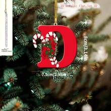 1 pièce Lettre anglaise plate en acrylique pour décoration suspendue, décoration d'arbre de Noël pour la maison et les fêtes, cadeau de vacances - sans pile nécessaire, décoration d'arbre de Noël, décoration de fête du Nouvel An, ornement suspendu, convient pour la décoration d'intérieur hivernale et les célébrations de vacances, fête de festival, fête de Noël, décoration de chambre, décoration de vacances, décoration de festival, faveur de fête, décoration de fête de Noël amusante, Joyeux Noël, Bonne année, décoration de Noël, cadeau de Noël parfait pour les amis