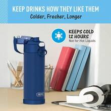 FUNTAINER 16 Ounce Stainless Steel Vacuum Insulated Bottle With Wide Spout Lid Navy - Navy - View 5