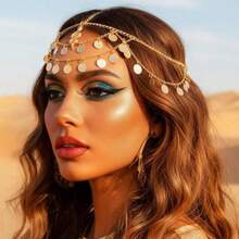 Sequin Gold Head Chain Jewelry Snake Egyptian Headpiece Festival Costume Headband Hair Accessories For Women
