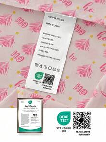 3/4-teiliges Weihnachts-Wort HO bedrucktes Bettwäsche-Set mit Kissenbezügen, leichte, wolkenartige Haptik, knitterfrei, schrumpffrei, bestehend aus Spannbettlaken*1+Bettlaken*1+Kissenbezug*1/2, Spannbettlaken mit tiefer Tasche, für alle Bettgrößen, Oeko-Tex zertifiziert